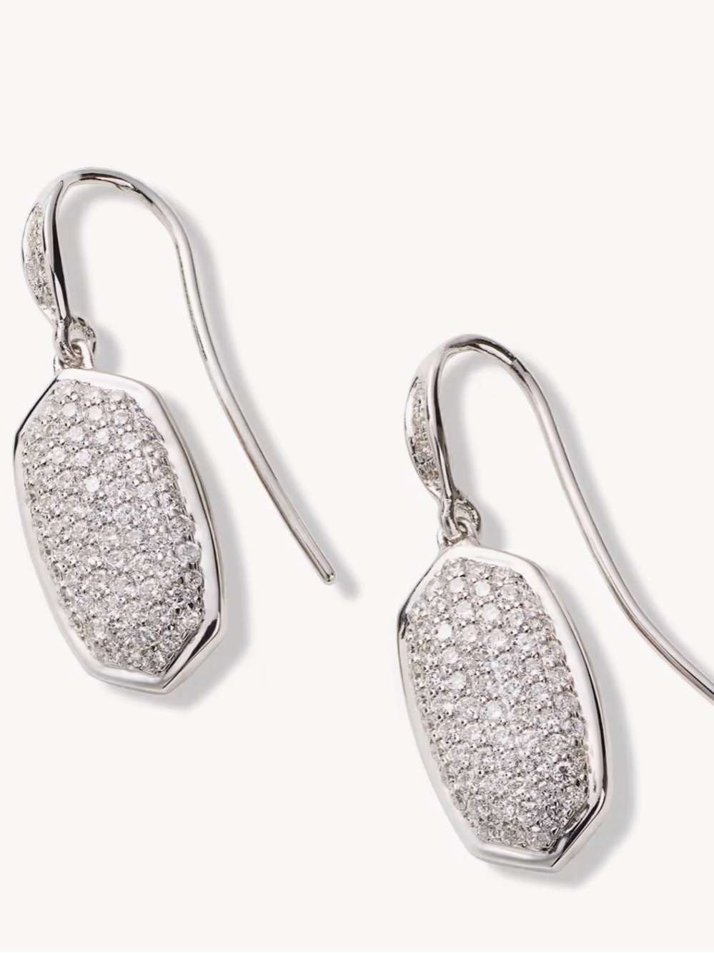 0.78 ct Lee Earrings in Pave Diamond and 14k White Gold